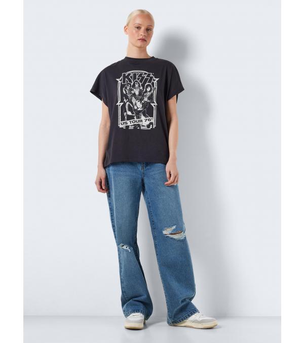 Noisy May T-Shirt Hailey 27028380 Γκρι Relaxed Fit