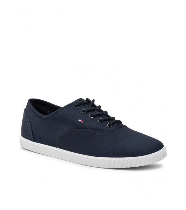 Tommy Hilfiger Πάνινα παπούτσια Canvas Lace Up Sneaker FW0FW07805 Σκούρο μπλε