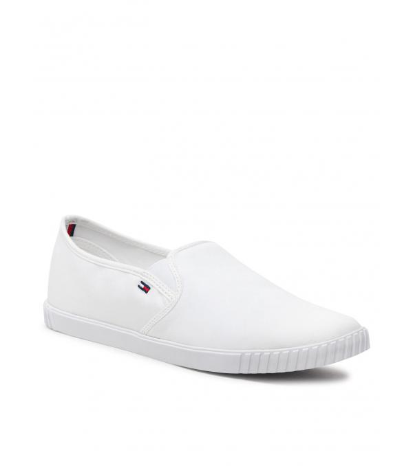Tommy Hilfiger Πάνινα παπούτσια Canvas Slip-On Sneaker FW0FW07806 Λευκό