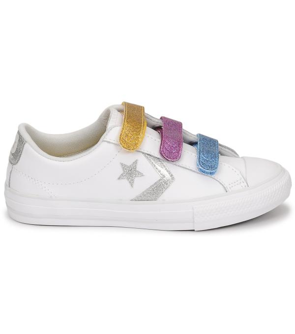 Xαμηλά Sneakers Converse STAR PLAYER 3V GLITTER TEXTILE OX Άσπρο Διαθέσιμο για κορίτσια. 34. 