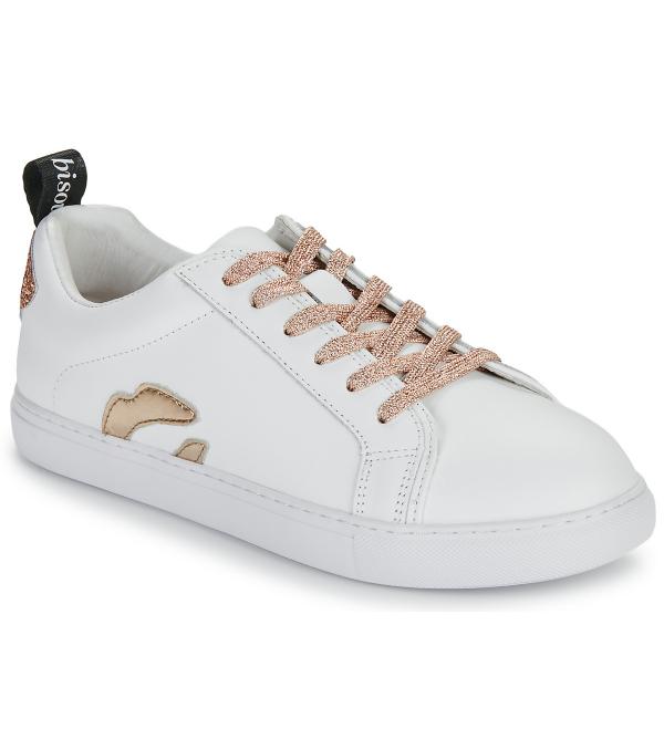 Xαμηλά Sneakers Bons baisers de Paname BETTYS METALIC ROSE GOLD LACE Άσπρο Διαθέσιμο για γυναίκες. 37,38,39,40. 