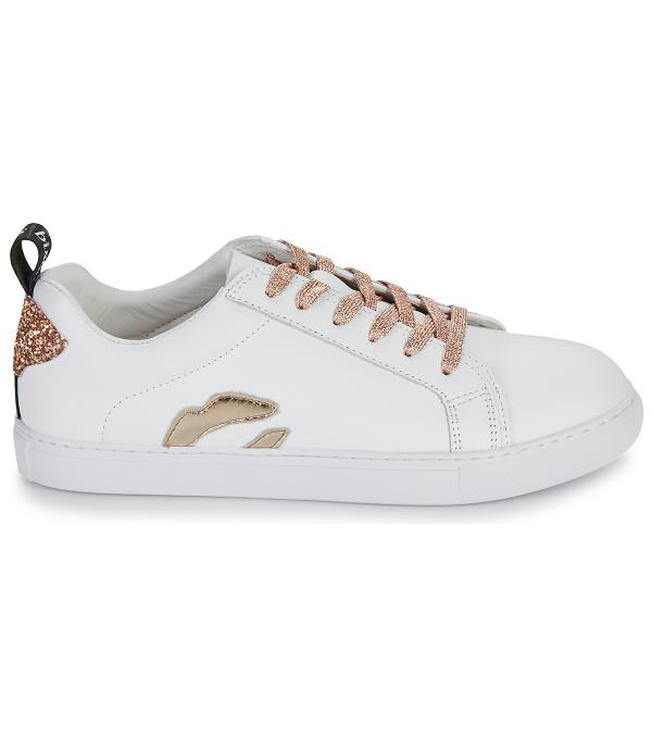 Xαμηλά Sneakers Bons baisers de Paname BETTYS METALIC ROSE GOLD LACE Άσπρο Διαθέσιμο για γυναίκες. 37,38,39,40. 