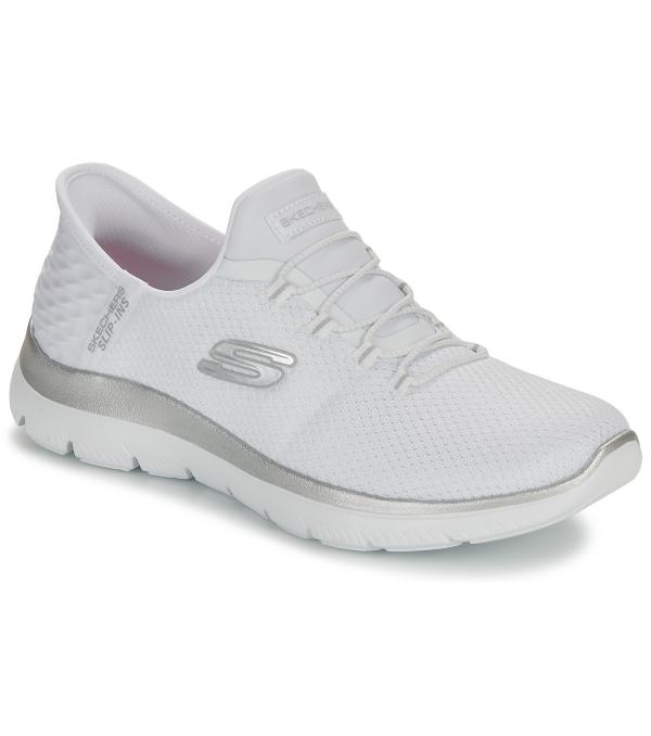Xαμηλά Sneakers Skechers SUMMITS Άσπρο Διαθέσιμο για γυναίκες. 36,37,38,39,40,41. Βασικά χαρακτηριστικά Skechers Hands Free Slip-ins® για εύκολη εφαρμογή χωρίς χέρια Αποκλειστικό Heel Pillow™ διατηρεί το πόδι σας με ασφάλεια στη θέση του Skechers Air-Cooled Memory Foam® εσωτερική σόλα για μαλακή άνεση Κατασκευασμένο από 100% vegan υλικά Λεπτομέρειες σχεδιασμού Επάνω μέρος από πλέγμα με ελαστικά κορδόνια Ελαφριά, μαλακή ενδιάμεση σόλα με μεταλλική επένδυση Εύκαμπτη σόλα με πρόσφυση Πλένεται στο πλυντήριο.