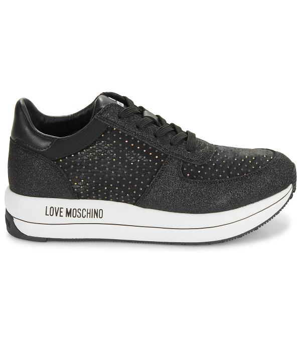 Xαμηλά Sneakers Love Moschino STRASS MESH GLITTER Black Διαθέσιμο για γυναίκες. 36,37,38,39. 