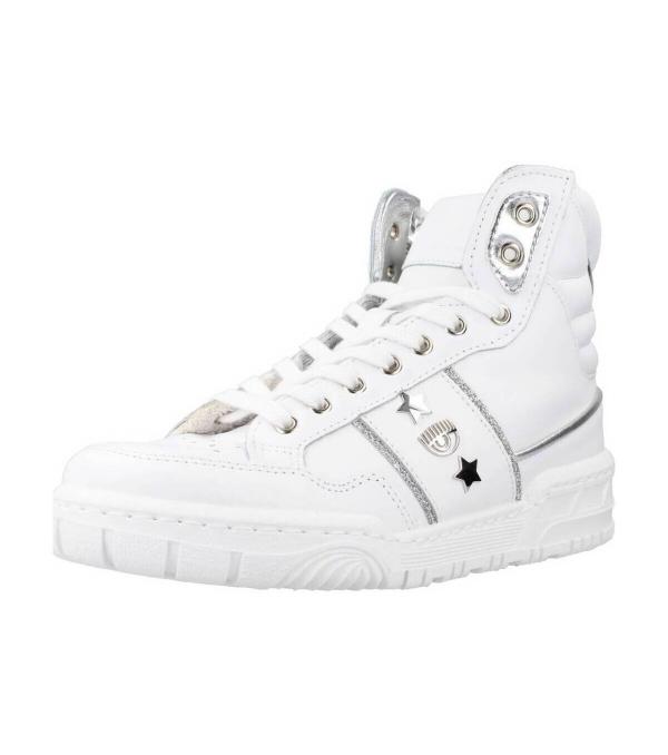 Sneakers Chiara Ferragni SNE CF1 HIGH WHITE LEATH Άσπρο Διαθέσιμο για γυναίκες. 36,37,38,39,40. 