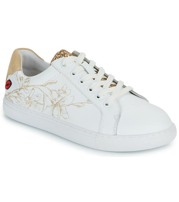 Xαμηλά Sneakers Bons baisers de Paname SIMONE GOLD FLOWERS Άσπρο Διαθέσιμο για γυναίκες. 36,37,38,39,40. 