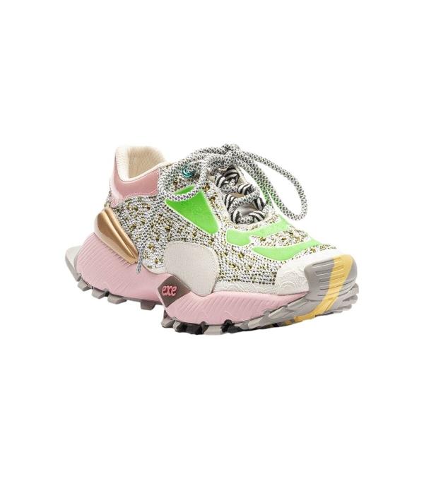 Sneakers Exé Shoes EXÉ Sneakers 134-23 - Green/Pink Multicolour Διαθέσιμο για γυναίκες. 36,37,38,39,40. 