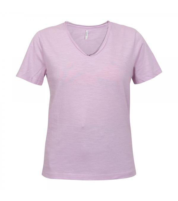 ONLLILLU S/S V-NECK TOP JRS (Γυναικείο T-Shirt) Ροζ 15257552