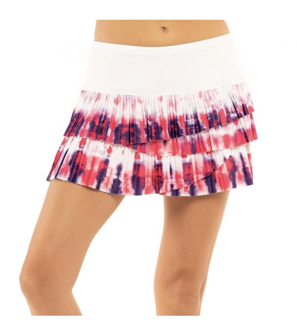 It’s groovy in the Sunburst Pleated Skirt. Straight out of the 70’s this best selling style is back but now in tie dye. This super light weight scallop skirt is also pleated making it the to ultimate go to summer fun look.