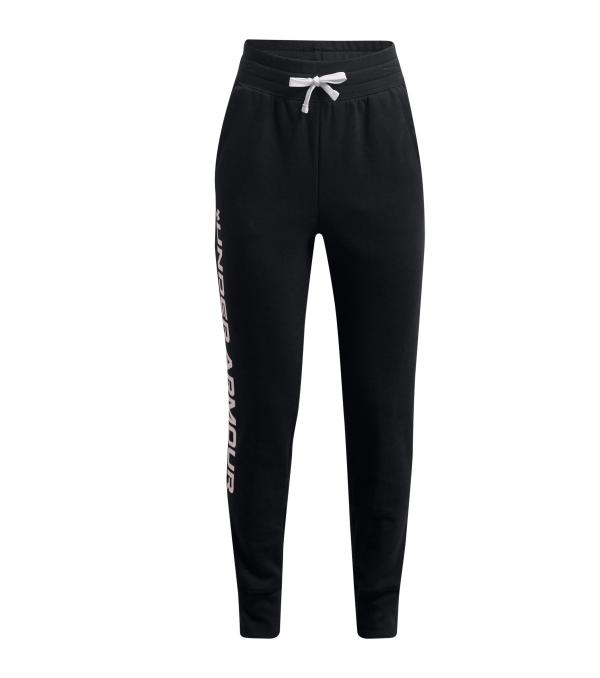 The Under Armour Rival Girl's Fleece Joggers feature ultra-soft, mid-weight cotton-blend fleece with brushed interior for extra warmth, encased elastic waistband with external drawcord and open hand pockets and secure, snap back pocket.