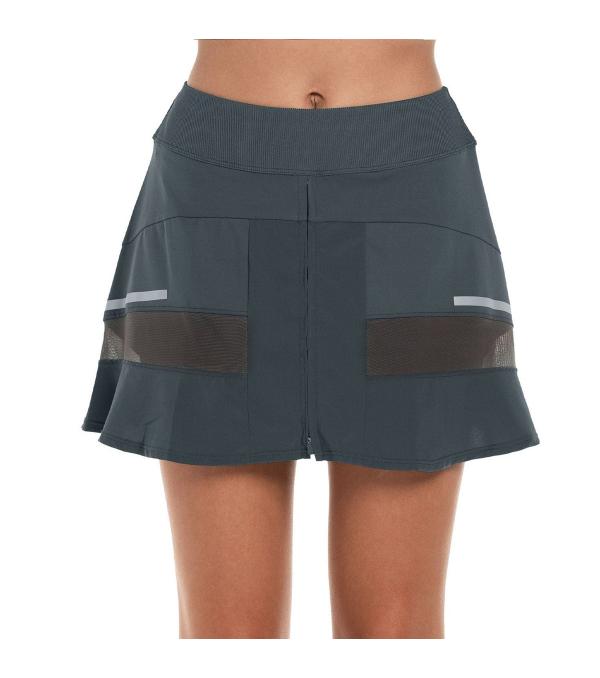It’s all about the texture and ergonomic design lines when it comes to the Long Sprint Mesh Skirt. It’s flattering shape is just one of the amazing aspects of this piece. It’s light weight woven material and mesh paneling will keep you floating on the court and always ready for your next move. The fun front zipper adds a fashionable detail and allows for a customizable look in this unique skirt
