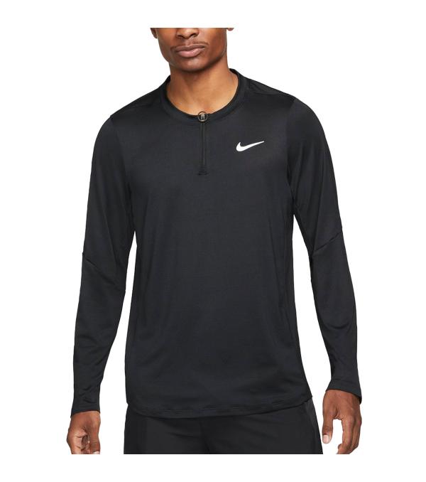 NikeCourt Dri-FIT Advantage Men's Tennis Top is your new favorite layer. The stretchy, breathable design is made from at least 75% recycled polyester fibers and it has a zippered placket so you can easily vent out extra heat when your match gets going.