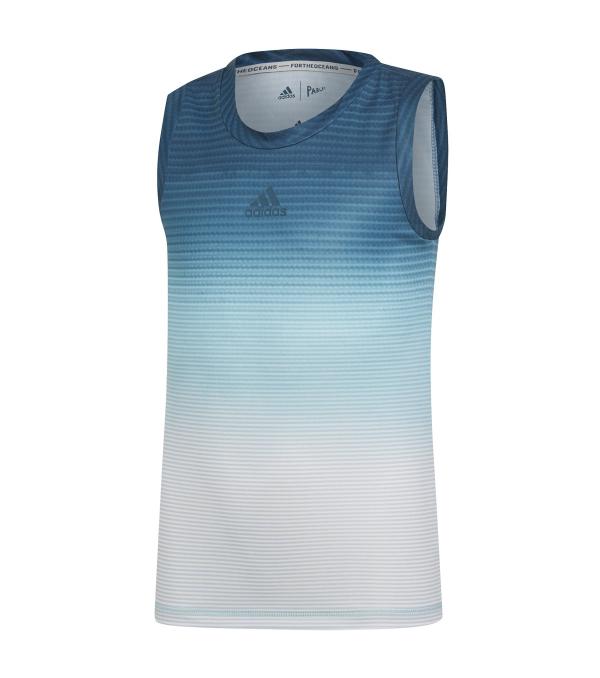 This adidas Parley Girl's Tank is created with yarn made in collaboration with Parley for the Oceans. 