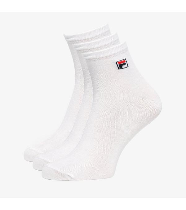 The Fila 3-Pack Unisex Ankle Sport Socks package includes 3 pair of socks with Fila logo on the top.