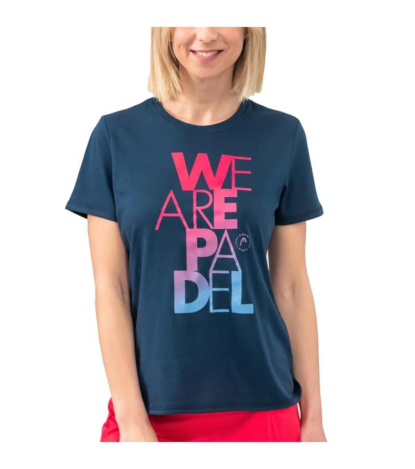 Dare to wear the women's WAP BOLD T-Shirt, with the big, colorful print of HEAD's 'We Are Padel' slogan.