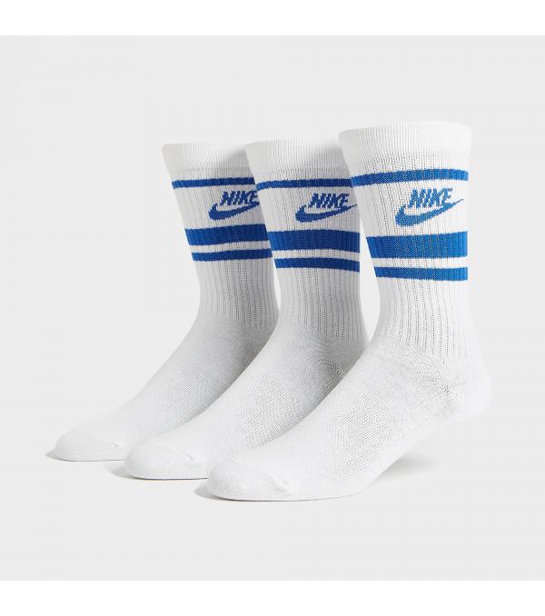 Δώσε τον καλύτερο εαυτό σου με τις κάλτσες Nike Sportswear Everyday Essential. Το μαλακό, ελαστικό ύφασμα και η σχεδίαση για καθημερινή χρήση εξασφαλίζουν ανθεκτικότητα, κυκλοφορία του αέρα και ακόμα μεγαλύτερη άνεση.        Πληροφορίες • Σύνθεση: 97% πολυεστέρας/ 3% σπάντεξ • Ύφασμα με τεχνολογία Dri-FIT για στεγνή και άνετη αίσθηση στα πόδια • Ενισχυμένο ύφασμα στη φτέρνα και στα δάχτυλα για ανθεκτικότητα • Στρατηγικά τοποθετημένο διχτυωτό υλικό για καλύτερη κυκλοφορία του αέρα       Extra Λεπτομέρειες • Λογότυπο Nike Sportswear • Χρώμα: Λευκό     Φροντίδα • Πλύσιμο στο πλυντήριο     Αυτό το προϊόν είναι φτιαγμένο από τουλάχιστον 75% ίνες ανακυκλωμένου πολυεστέρα.