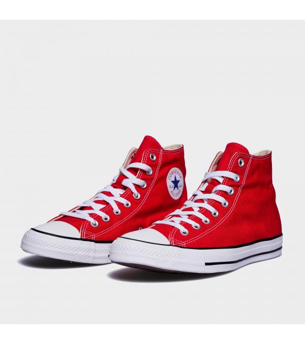 Πρόσθεσε στη συλλογή σου τα πιο iconic και διαχρονικά sneakers μποτάκια. Τα Converse Chuck Taylor High έχουν τις καταβολές τους στα γήπεδα του μπάσκετ και είναι κατασκευασμένα από full καμβά σε κόκκινο χρώμα στο άνω μέρος, δίνοντας μια ανάλαφρη και laid back αίσθηση σε κάθε σου look. Το χαρακτηριστικό μπροστινό τους μέρος με επικάλυψη από καουτσούκ προσθέτει extra ανθεκτικότητα και κάνει κάθε σου βήμα πιο σταθερό και fashionable.             Σύνθεση & Φροντίδα Άνω Μέρος: Καμβάς Σόλα: Συνθετική Εξωτερική Σόλα: Καουτσούκ                Size & Fit Eφαρμογή: Κανονική              Άλλες Πληροφορίες Χρώμα: Κόκκινο Κλείσιμο: Κορδόνια        