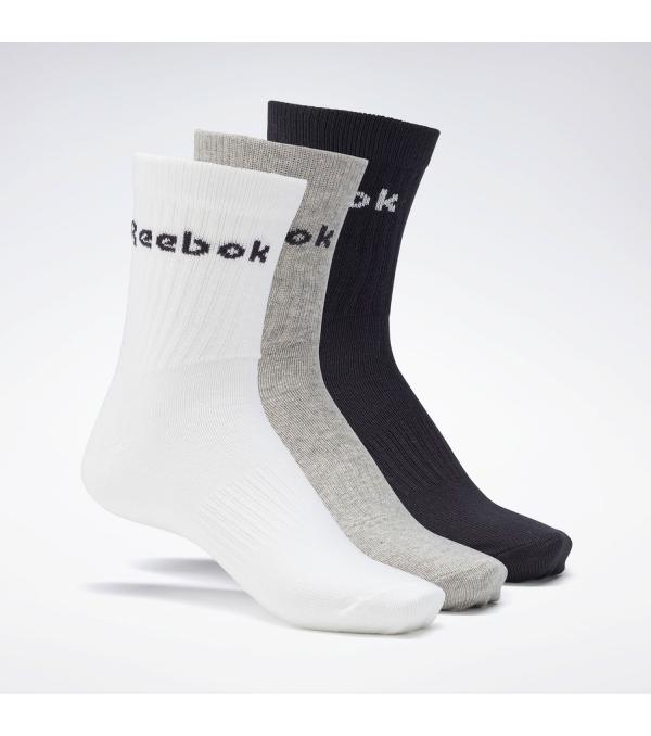 ΒΑΜΒΑΚΕΡΕΣ ΚΑΛΤΣΕΣ ΠΡΟΠΟΝΗΣΗΣ. Προσεξε τα πόδια σου κατα τη διάρκεια της προπόνησης. Οι αθλητικές κάλτσες Reebok Active Core Crew Socks (GC8669) είναι κατασκευασμένες απο άνετο βαμβάκι και διαθέτουν αντιολισθητικό ριμπ σχεδιασμό. • Σύνθεση: 65% cotton / 31% polyester / 3% elastane / 1% nylon • 3 Ζευγάρια ανά συσκευασία • Ribbed cuffs help keep socks in place • Sock umbrella • Χρώμα προϊόντος: Medium Grey Heather / Black / White • Κωδικος προϊόντος: GC8669